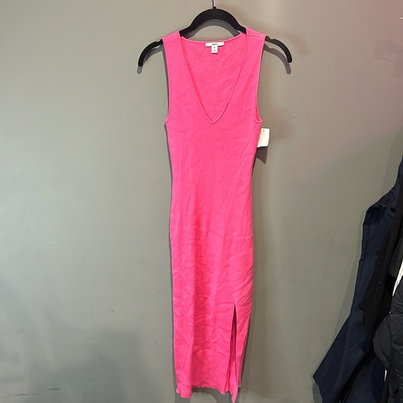 DONATED ❌bar III Body Con Hot Pink Ribbed Knit Dress, medium, NWT - Picture 2 of 7